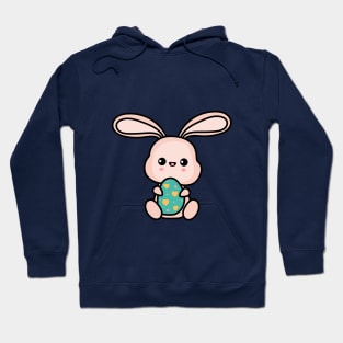 Kawaii bunny with decorated egg Hoodie